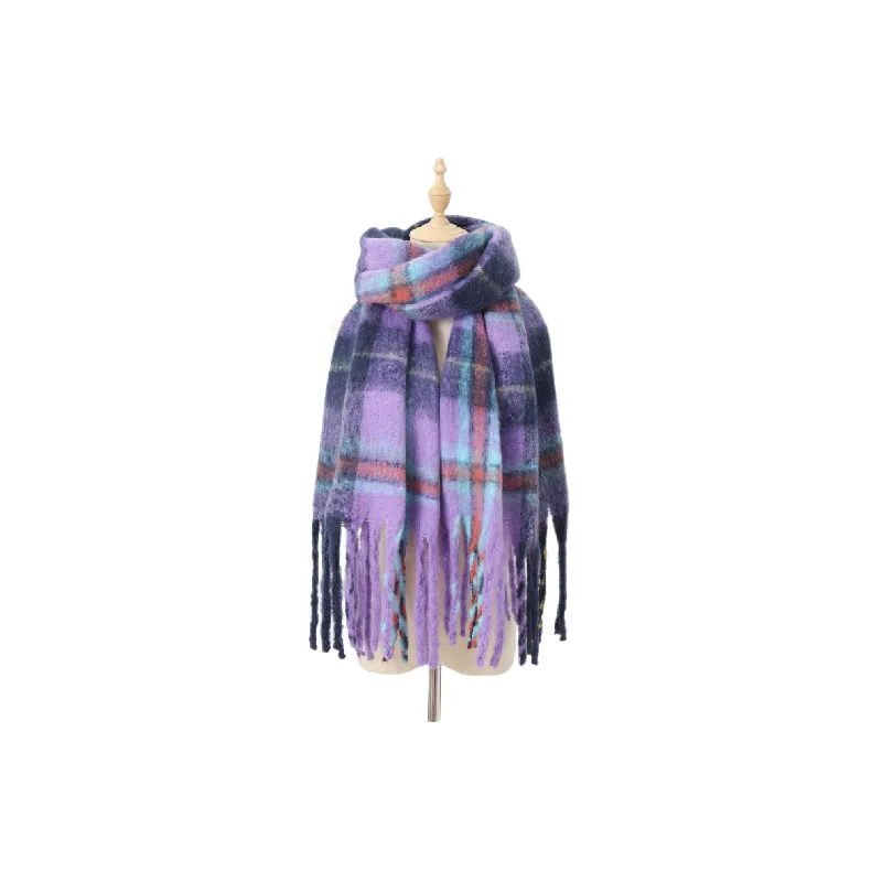 Casual Plaid Knit Scarf-2