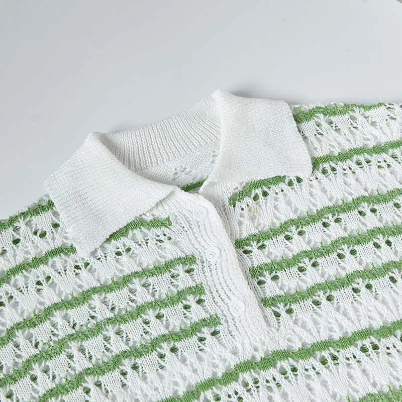 Fashion Striped Blended Synthetic Fabrics Polo-2