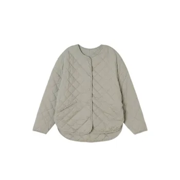 Nordic Diamond Plaid Cotton Warm Coat