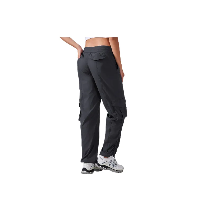 Outdoor Sporty Cotton Blended Fabric Cargo Pants Women-3