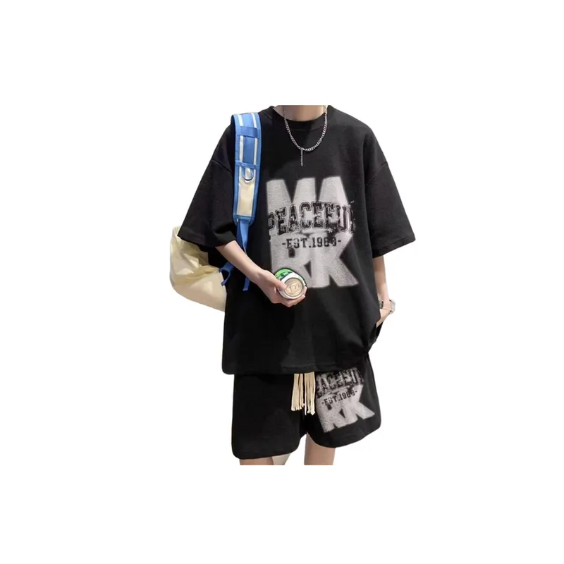 Oversized Short Sleeved T Shirt and Shorts Set-6