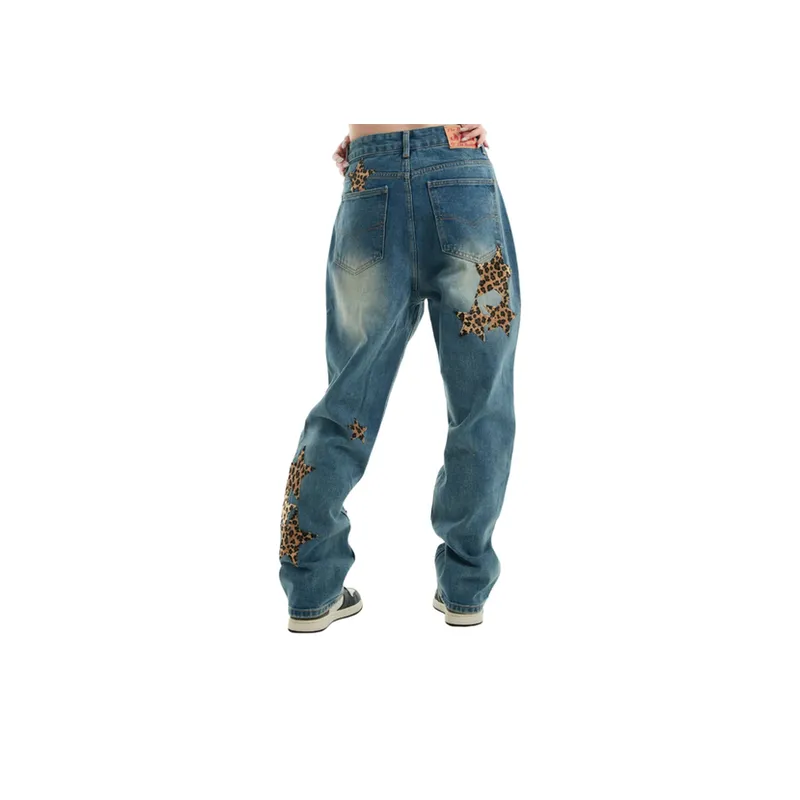Trendy Leopard Print Jeans-9