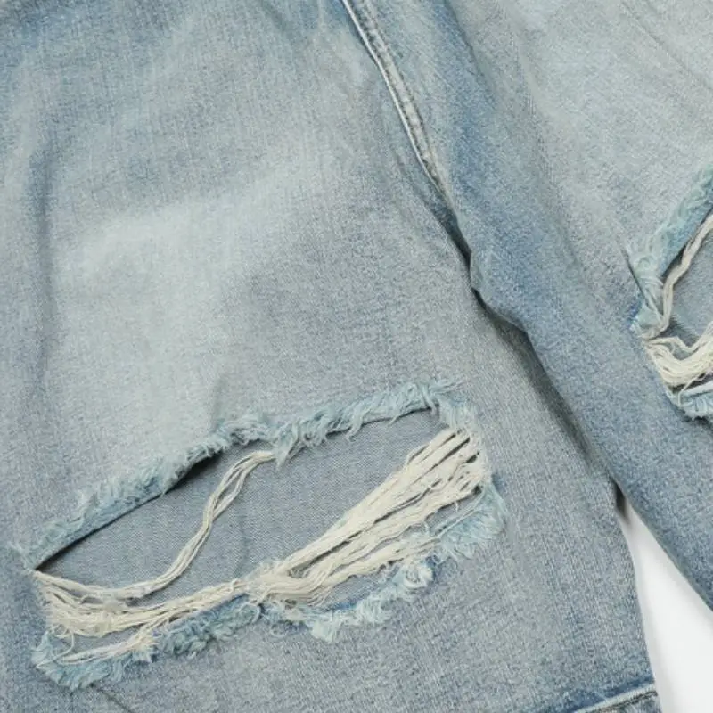 Retro Washed Denim Shorts-2