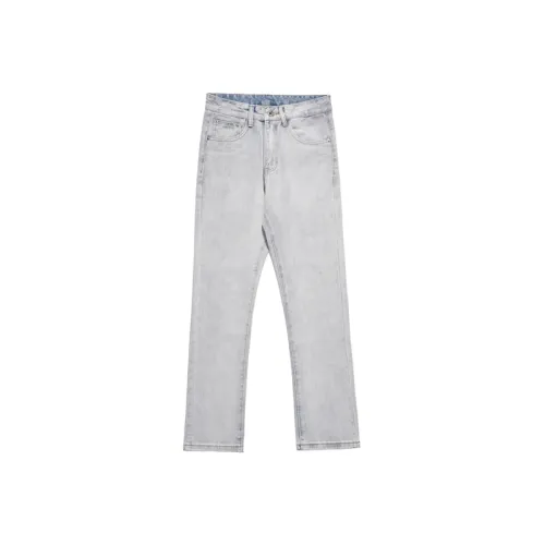 High Street Vibe Flame Skull Embroidery Denim Trousers