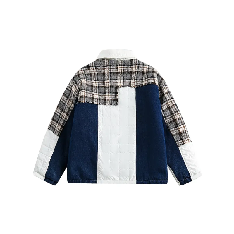 Fashion Vintage Couple Design Sense Stitching Cotton padded Jacket-1