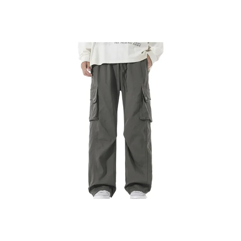 Retro Fashion Blended Synthetic Fabrics Cargo Pants-3