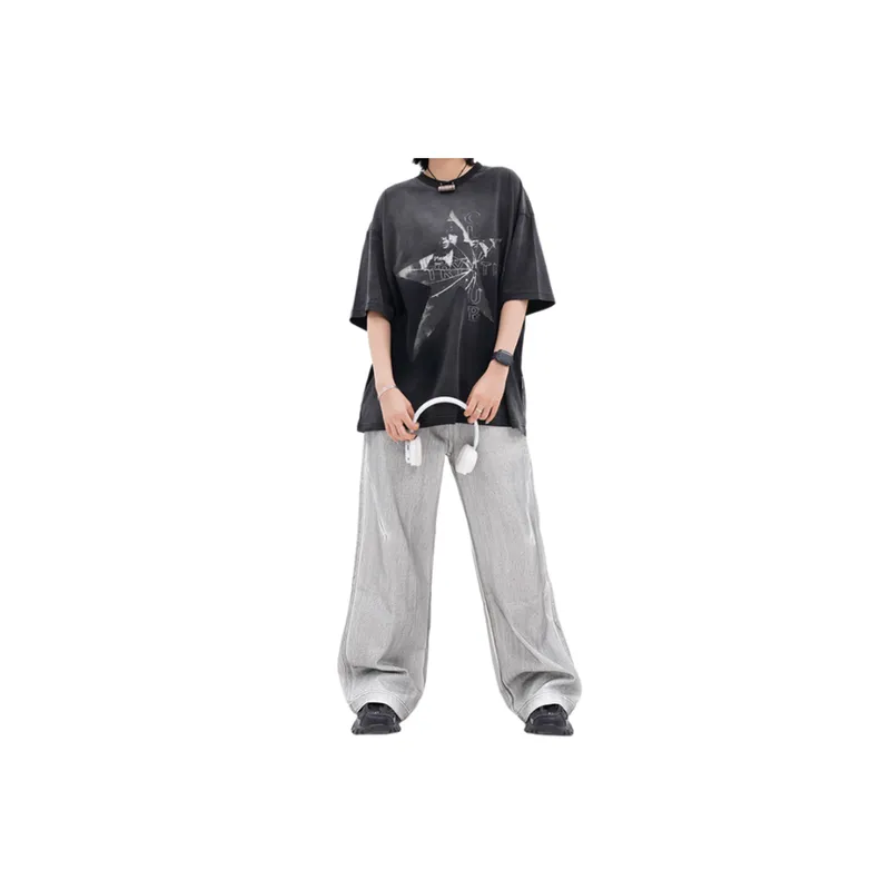 Loose All Match Casual Old Jeans-4