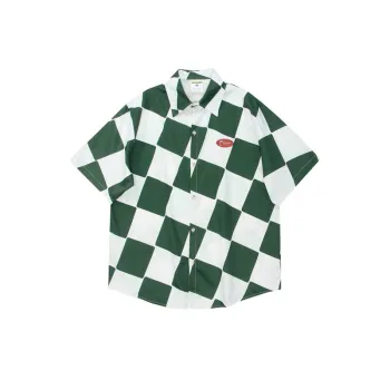 Hip Hop Trendy Checkerboard Short sleeved Shirt swag OOTD