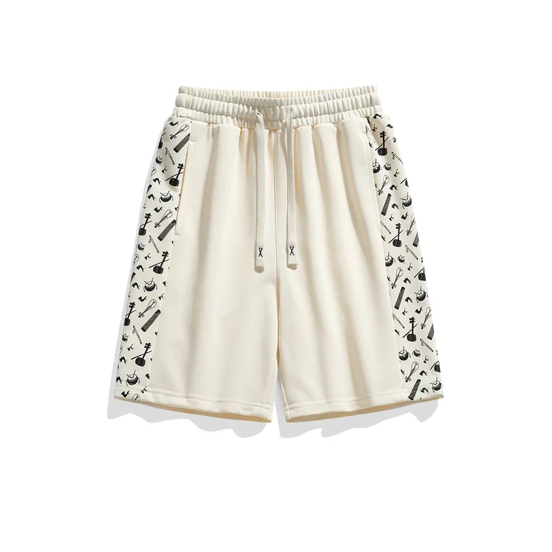 Loose Comfortable Versatile Quick Drying Printed Tide Shorts-0