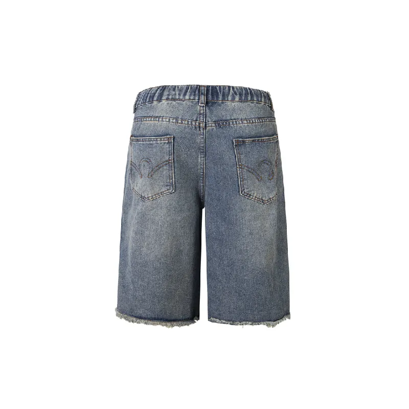 Retro Ripped Denim Shorts-1