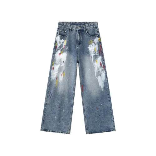 Niche Design Graffiti Loose Casual Jeans