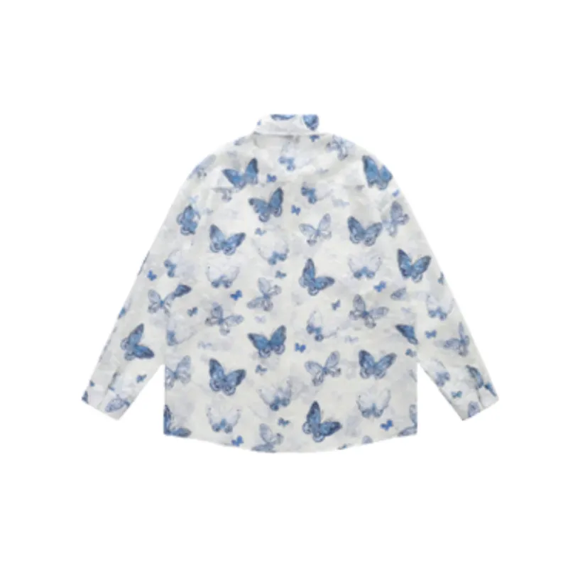 Retro Butterfly Loose Shirt-3