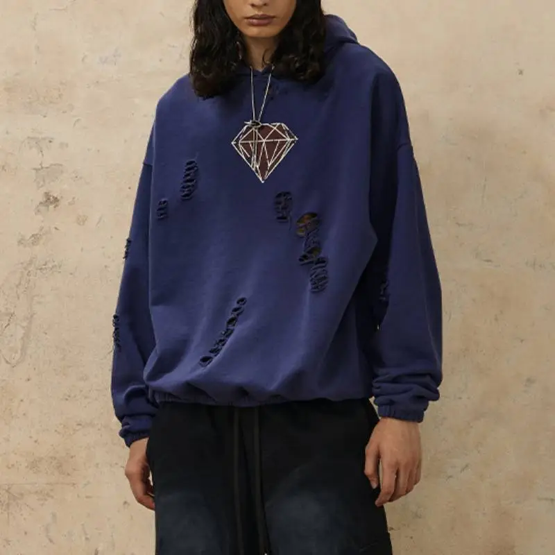 Loose Ripped Sweatshirt-2