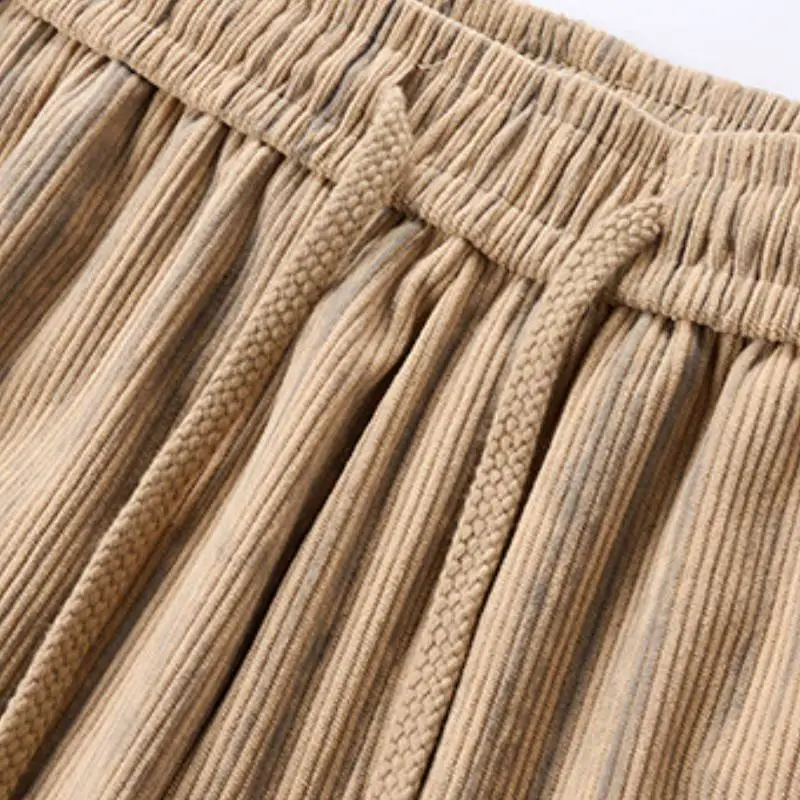 Retro Straight Leg Corduroy Casual Pants-9