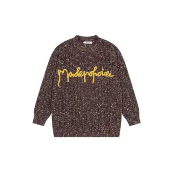 Retro Embroidery Cotton Blended Fabric Sweater