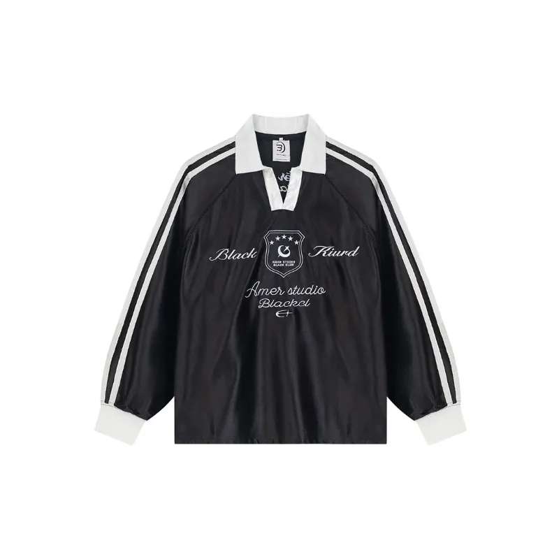 Retro Letter Loose Polo Shirt