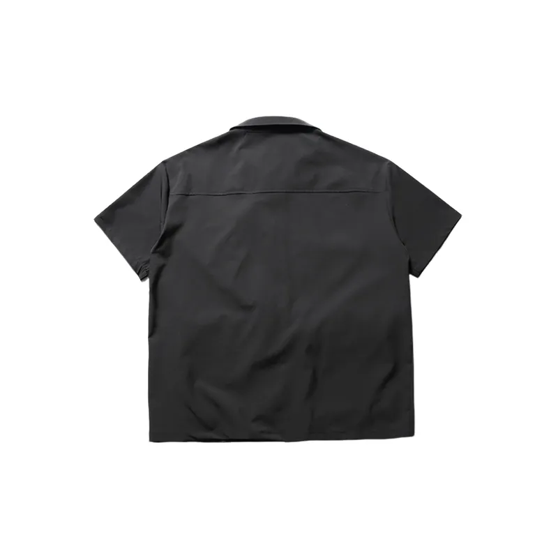 Retro Cuban Collar Work Shirt-1
