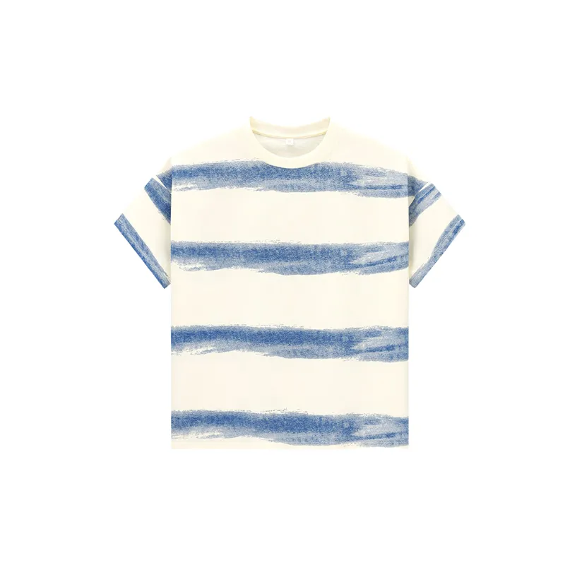 Fashionable Striped Blended Synthetic Fabrics T-Shirt-6