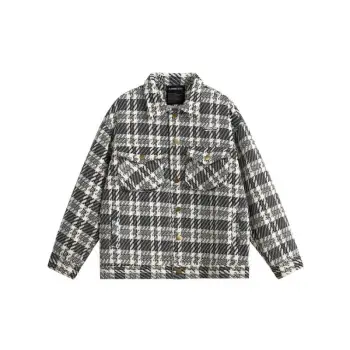 Color blocked Grid Collar Jacket