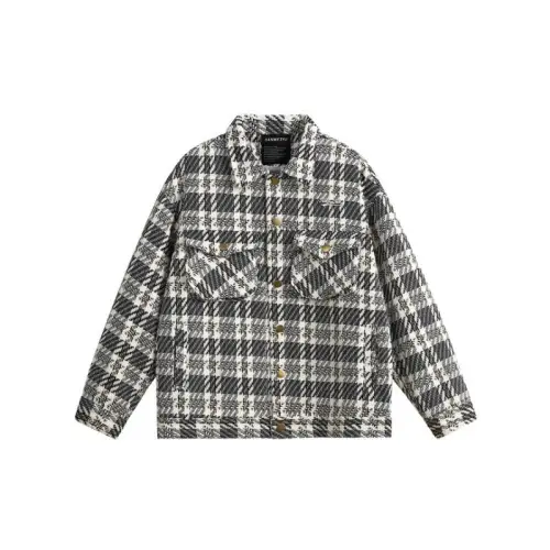 Color blocked Grid Collar Jacket