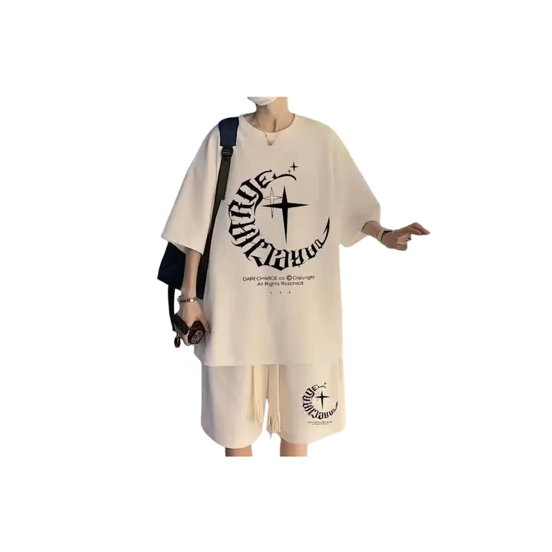 Casual Trendy Loose Cartoon Print Sports Suit-1
