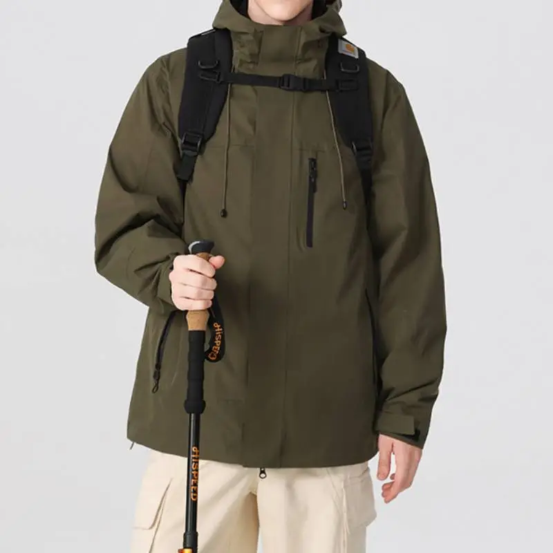 Fashionable Simple Blended Synthetic Fabrics Outdoor Jacket-11