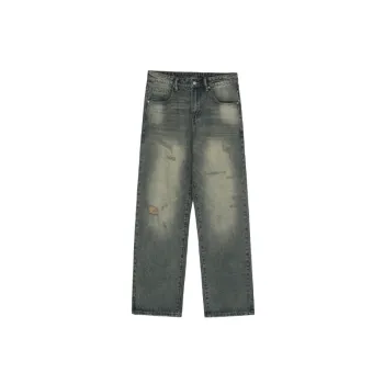 Street Vintage Ripped Straight Loose Jeans