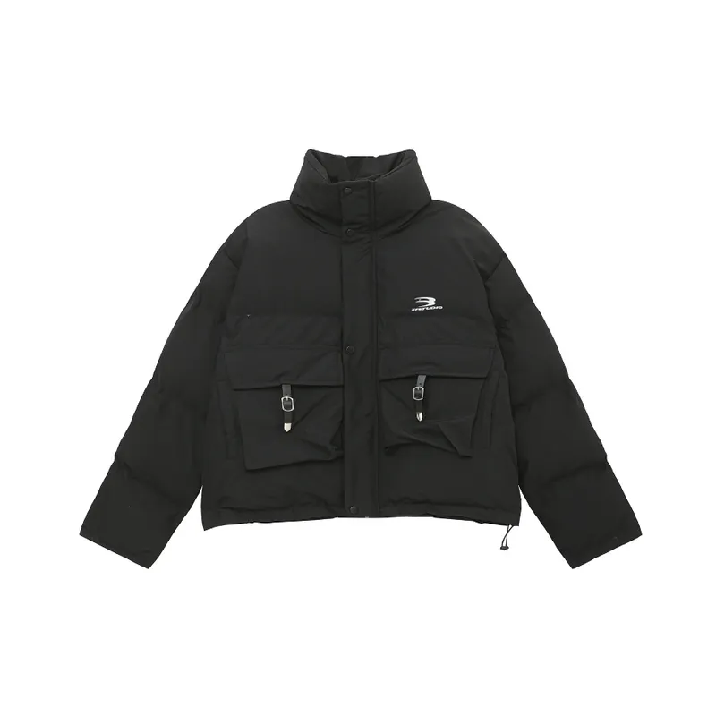 New Arrival Simple Personality Solid Color Warmth Retention Cotton Coat Outerwear-5