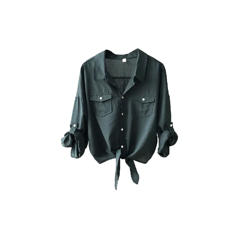 Casual Loose Lyocell Shirt Women-0