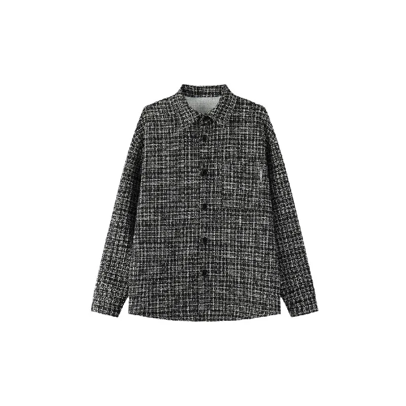 Casual Plaid Polyester Jacket-0