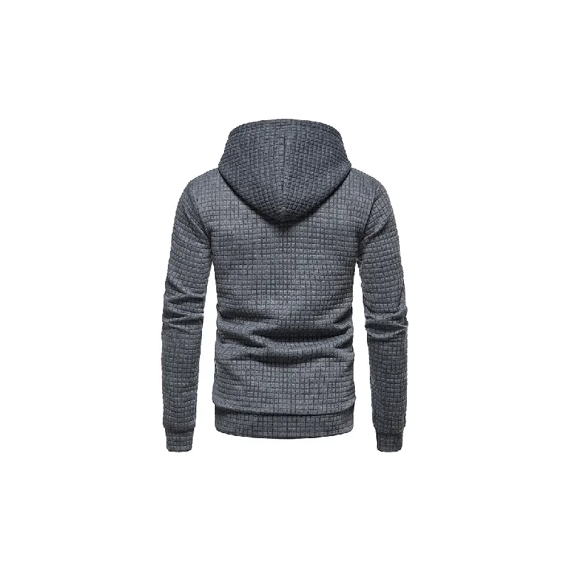 Casual Plaid Cotton Blended Fabric Hoodie-5