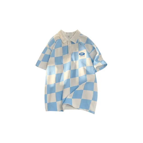 Plaid  Trendy Casual Lapel  Polo T-Shirt