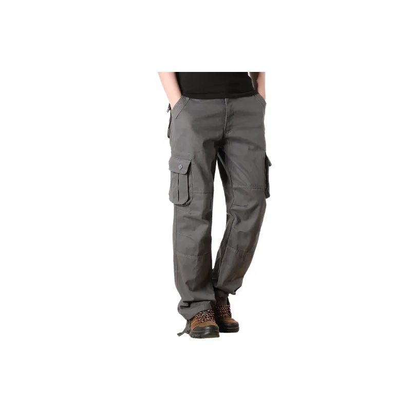 Casual Plain Cotton Cargo Pants Unisex-7