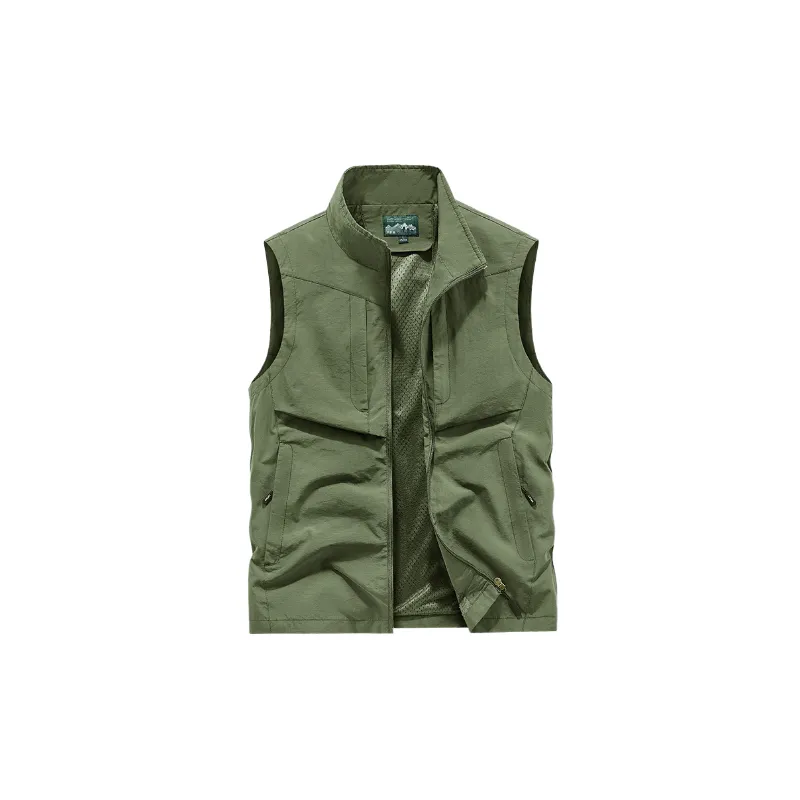 Sporty Breathable Blended Synthetic Fabrics Vest-0