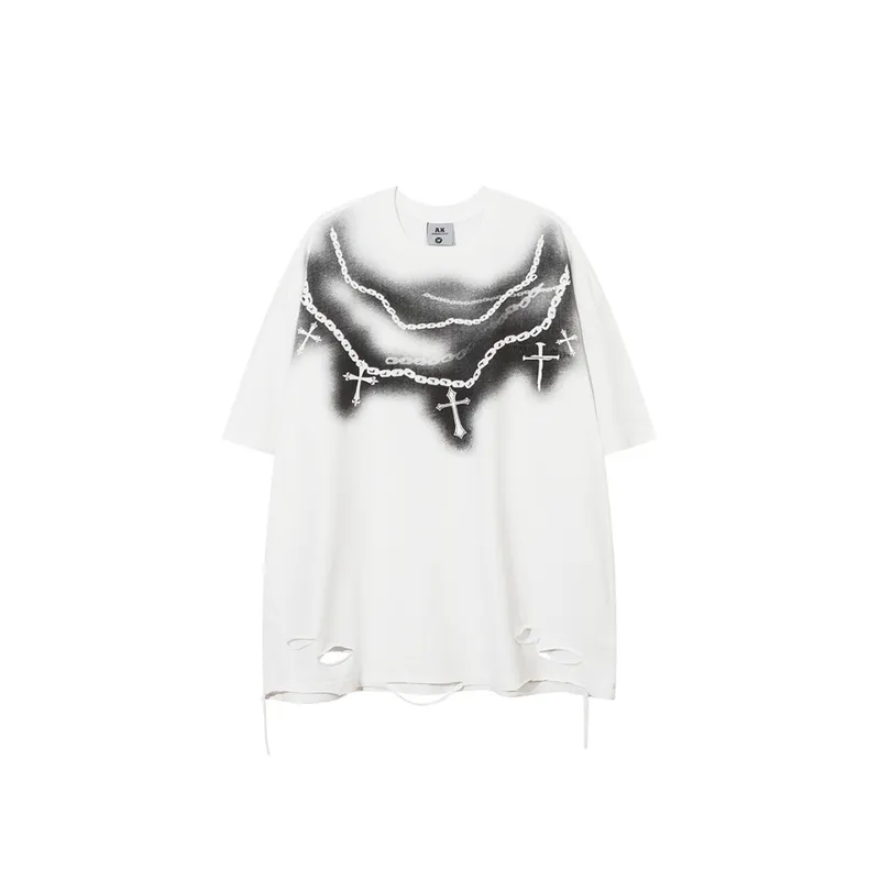 Loose Old Washed Letter T Shirt