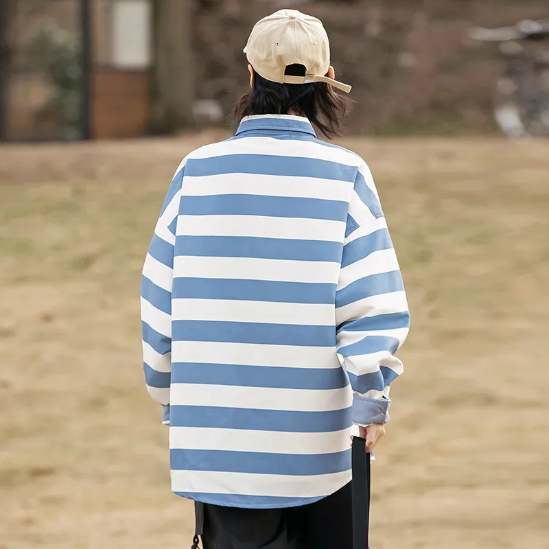Casual Striped Acrylic Fibres Shirt-7