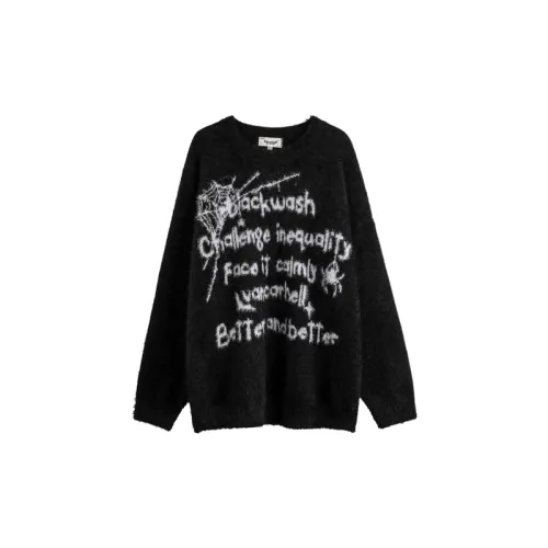 High Street Hip Hip Hop Spider Web Alphabet Jacquard Sweater