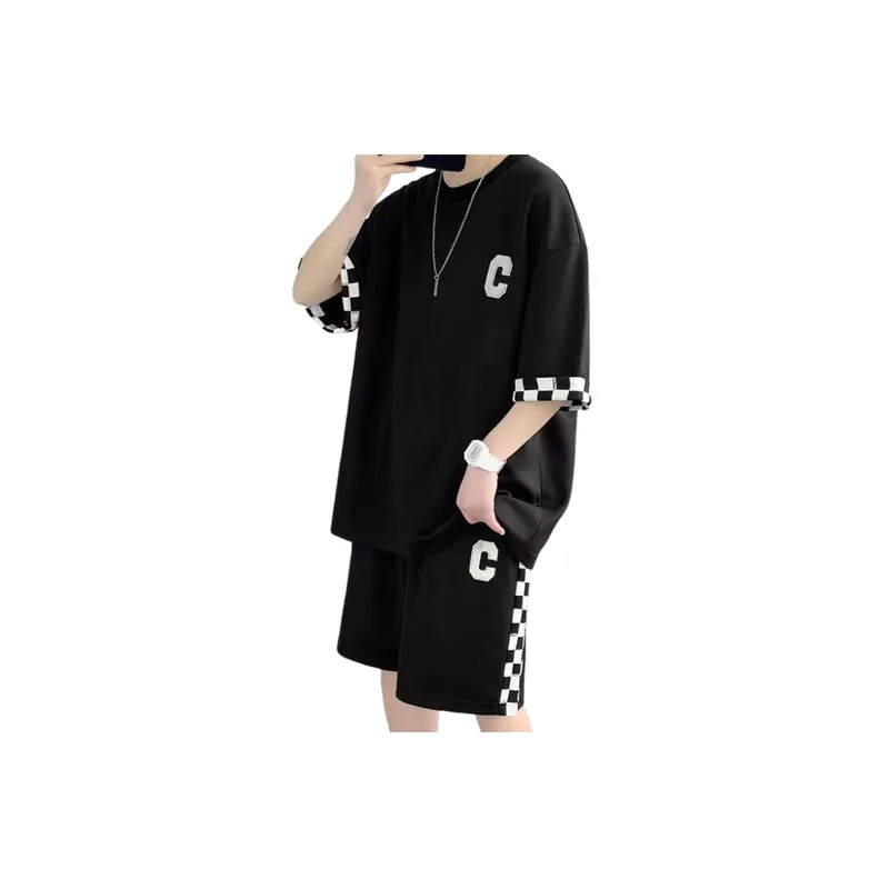 Five Point Sleeve T Shirt and Shorts Set-1