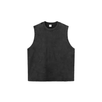 Retro Distress Combed Cotton Vest