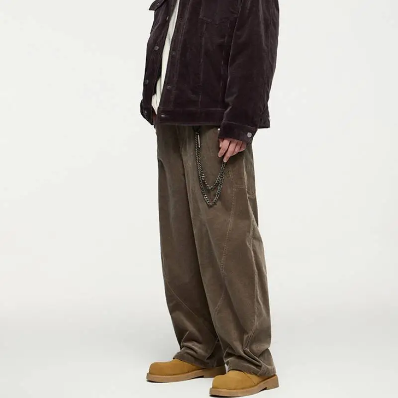 Retro Loose Corduroy Cargo Pants-7