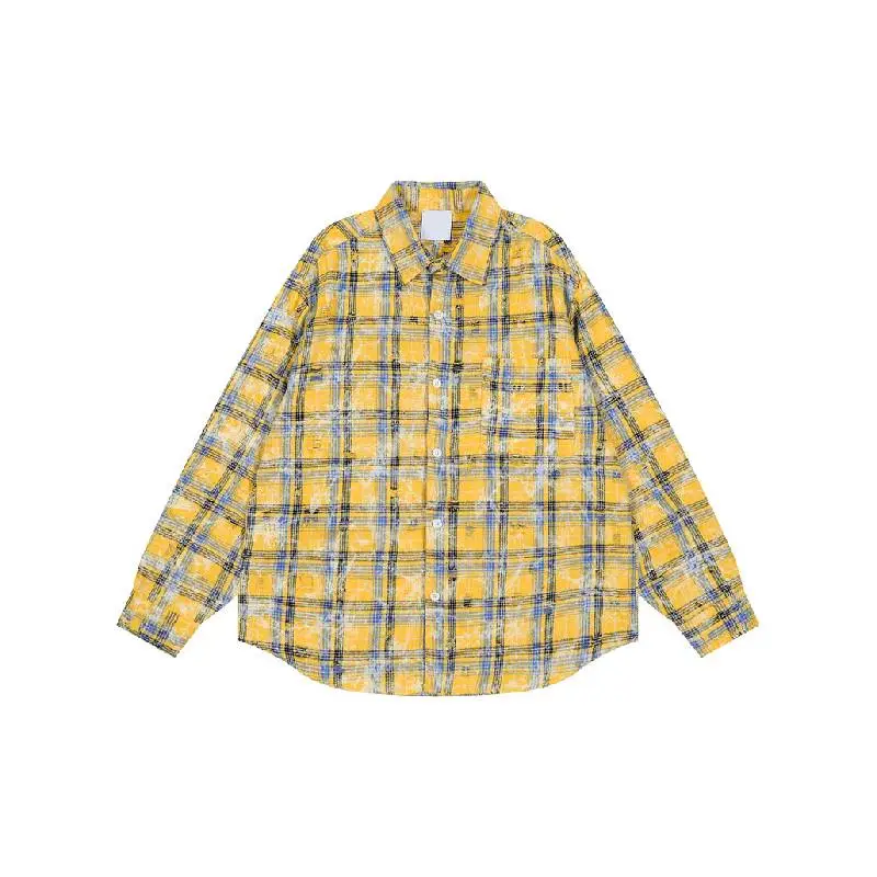 Cute Plaid Cotton Blended Fabric Shirt-2