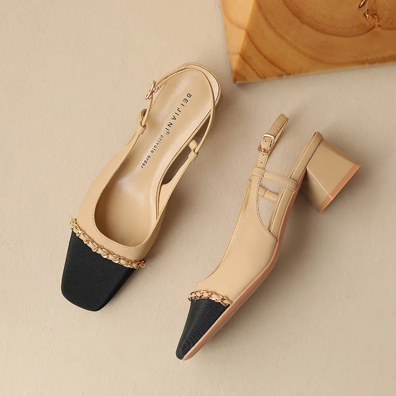 Elegant Contrast Color Mary Jane Shoes-6