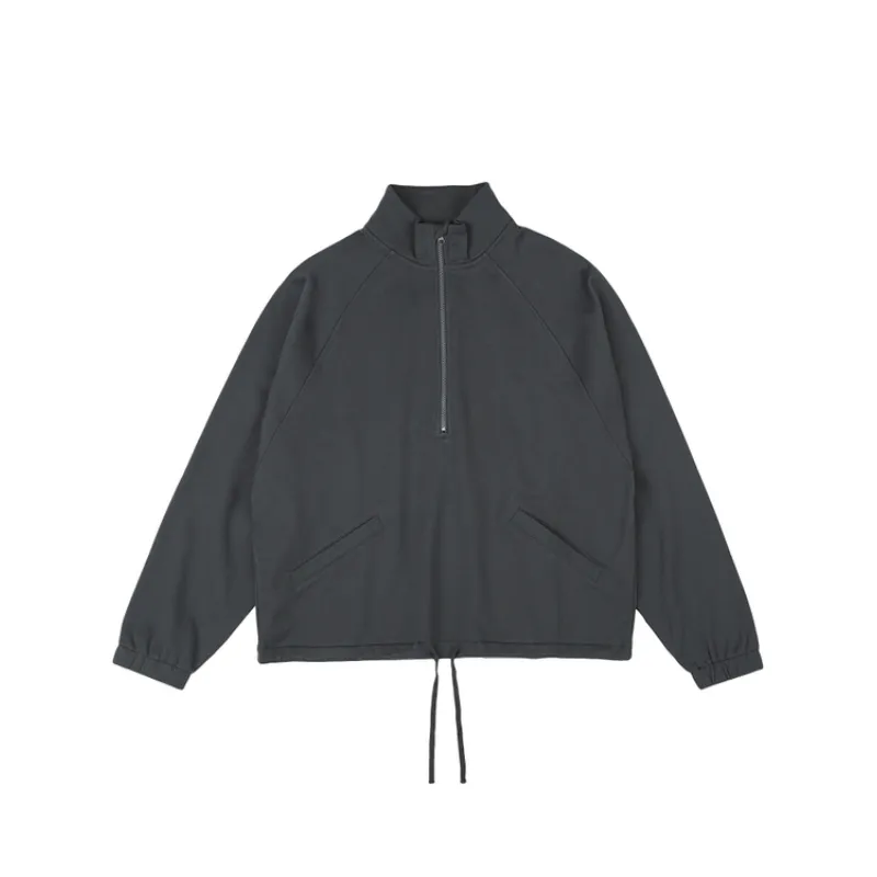 Silhouette Half Zipper Raglan Sleeve Sweatshirt-0