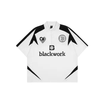 Retro Loose Print Polo T Shirt