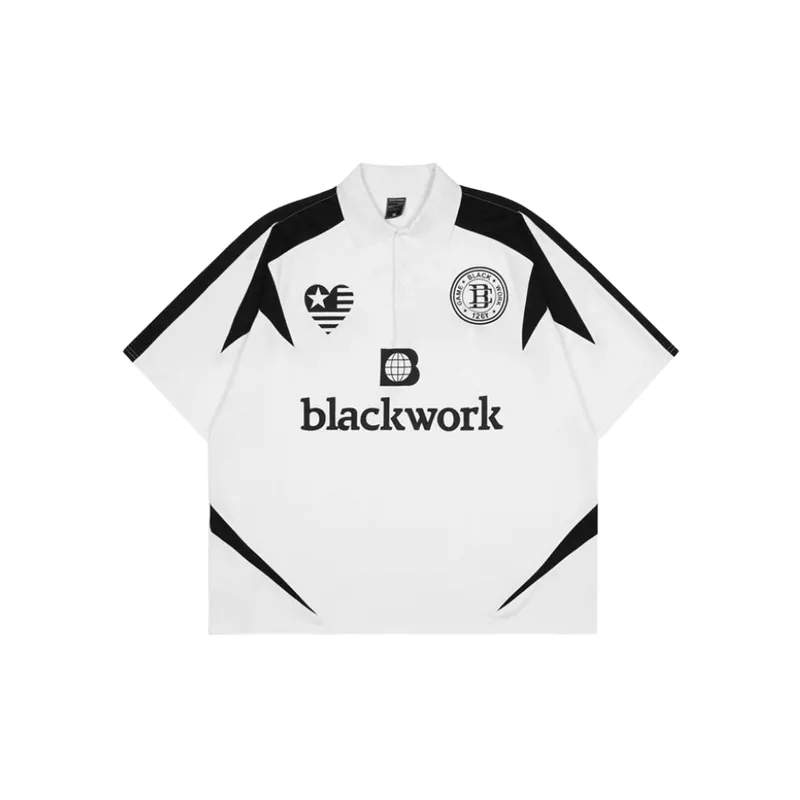 Retro Loose Print Polo T Shirt-0