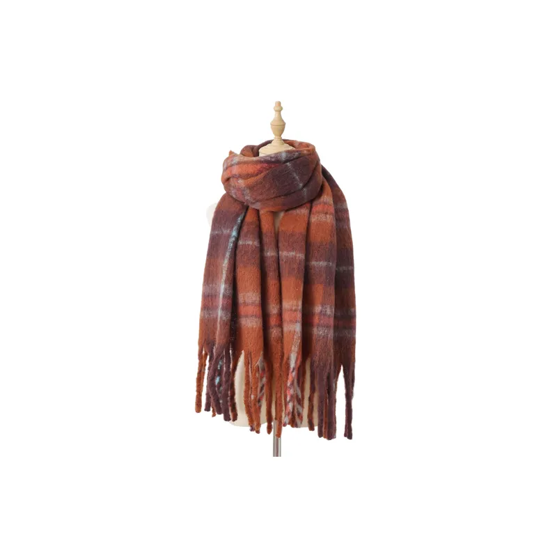 Casual Plaid Knit Scarf-6