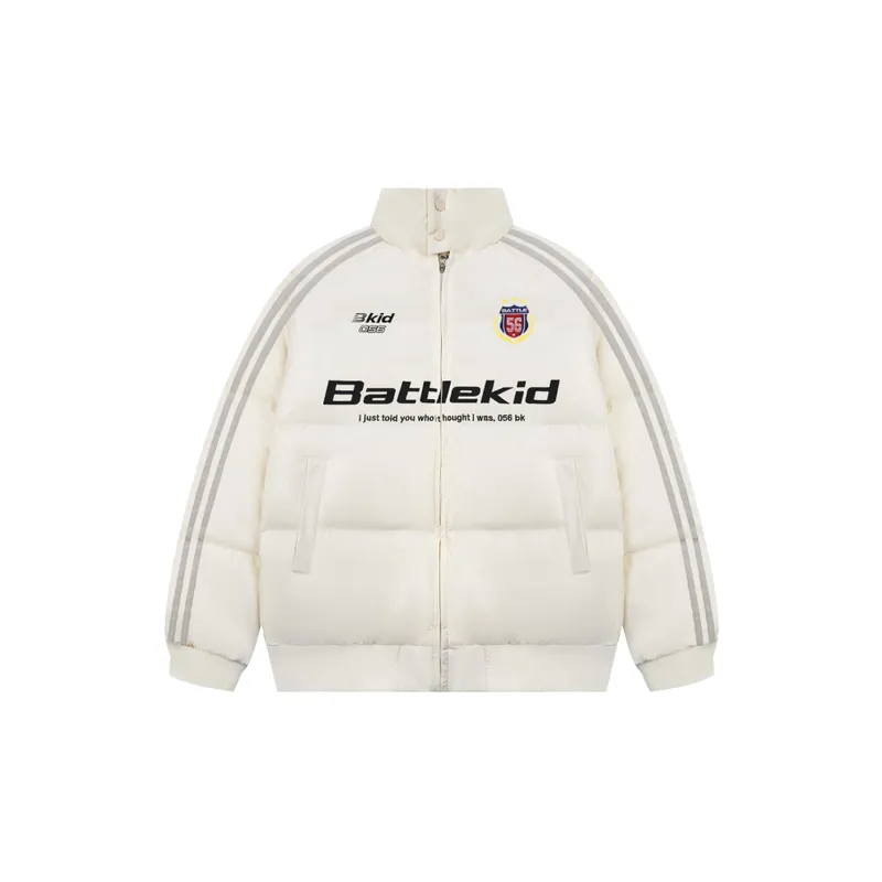Sporty Embroidery Blended Synthetic Fabrics Quilted Jacket-6