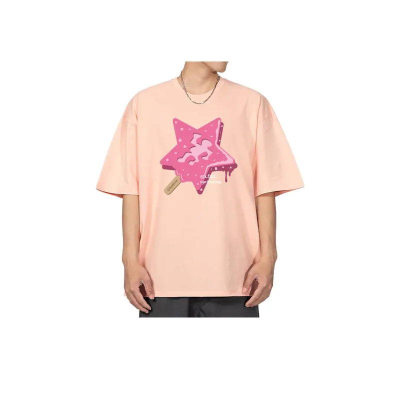 Tide Star Stick Printing Half Sleeve T shirt-1