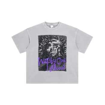 Washed Distress 100% Cotton T Shirt