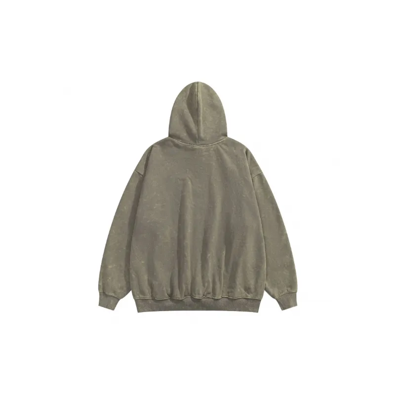 Washed Unreal Pigeon Printed Hooded Sweat-1